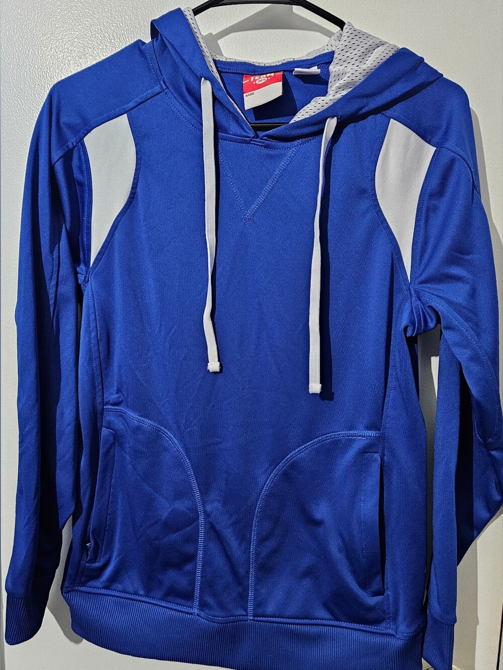 Kids Blue Athletic Hooded Pullover Sweatshirt M